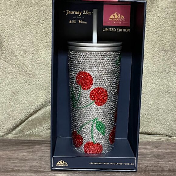 Rhinestone Cherry Cherries Hydrapeak journey 25 oz limited edition - Picture 2 of 3